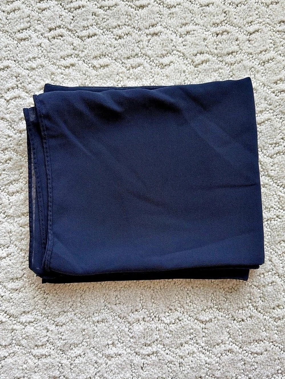 Dark blue hijab, material is chiffon